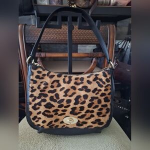 Talbot Calf Hair and Pebbled Leather Shoulder Bag